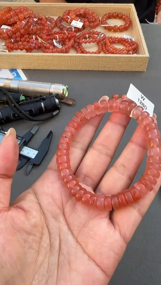 未镶嵌珠串南红玛瑙原矿无优化杨柳单圈9mm左右