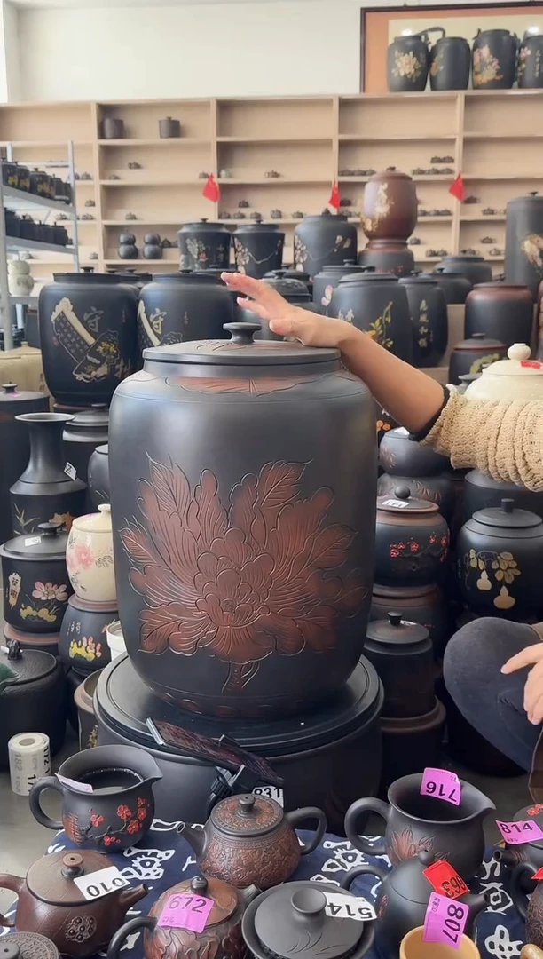 罐瑕疵茶缸高50cm牡丹    796