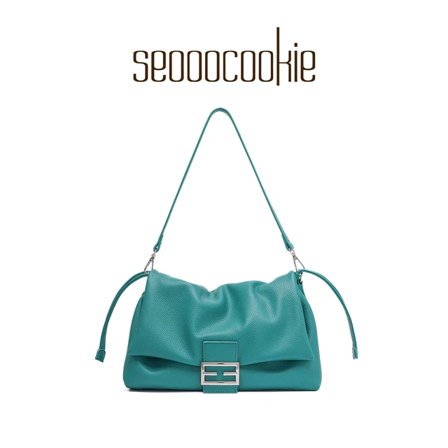 Seooocookie韩国2025新款小众单肩腋下抽绳褶皱包