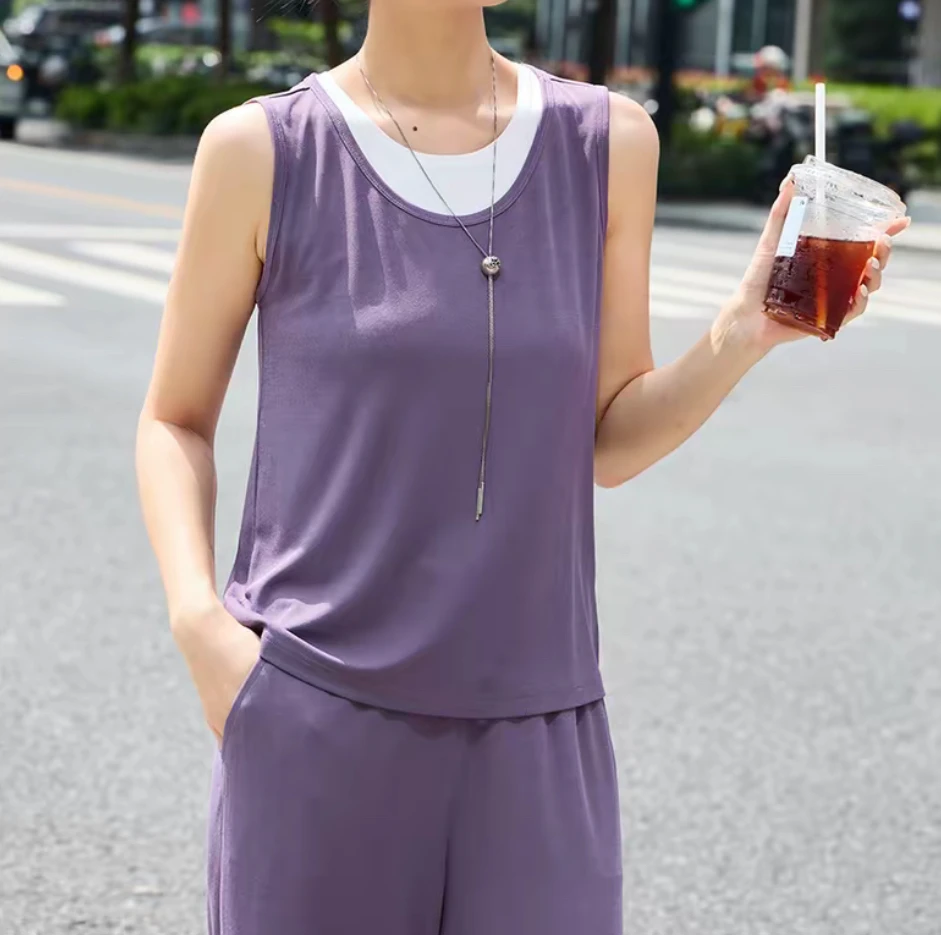 AMASS/阿玛施夏季薄款宽松显瘦简约百搭内搭外穿背心吊带5301073