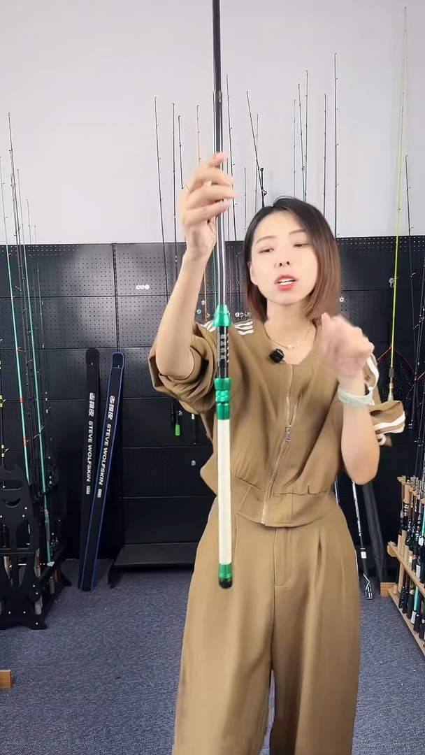 1.8m碳素绿白小海杆1.8米直柄（瑕疵尾货竿，没有售后，介意勿拍）