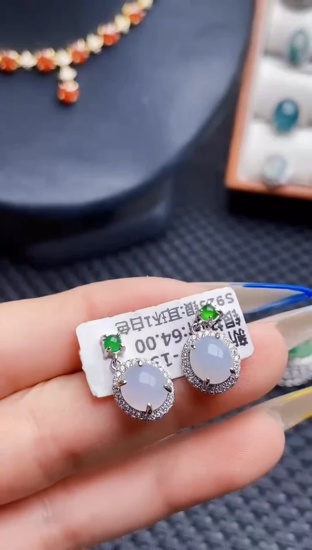 银S925镶嵌戒指翡翠3344