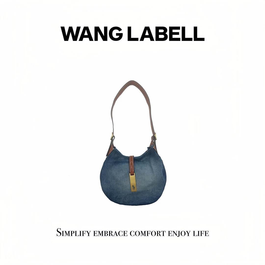 【王斌家】 |  牛仔月牙包  小众腋下单肩时尚