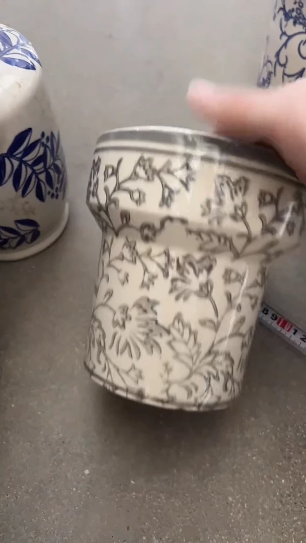 【闪购商品】陶瓷花盆高16.5cm内口14.5cm