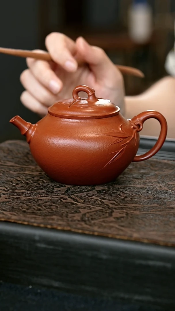茶壶紫砂全手竹韵 一物见春