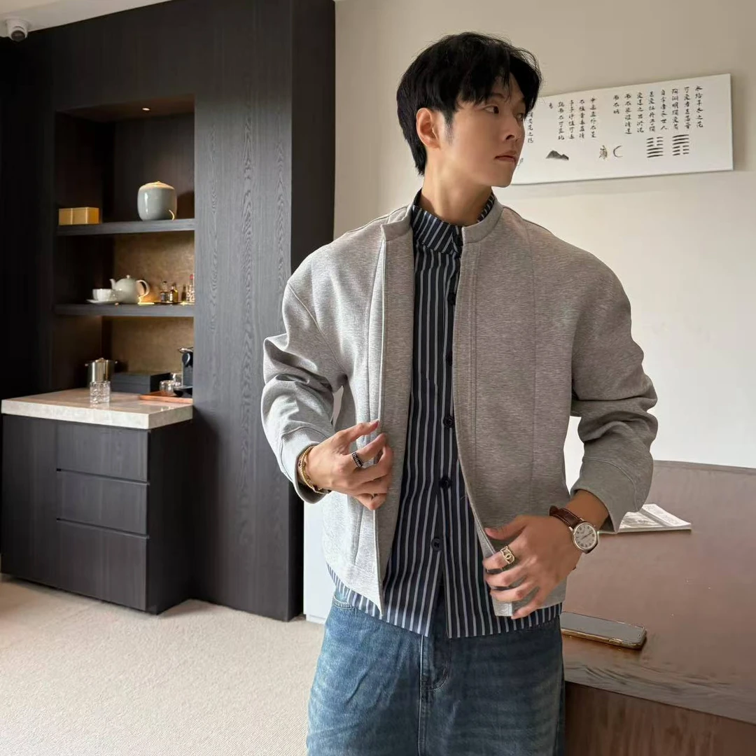 F.S 25A/W【假两件拼接卫衣】男松弛感校园氛围圆领卫衣外套