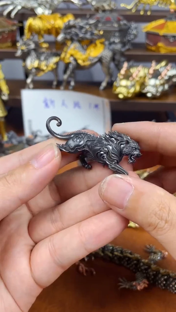 玄虎赵公明坐骑黑虎实心纯铜