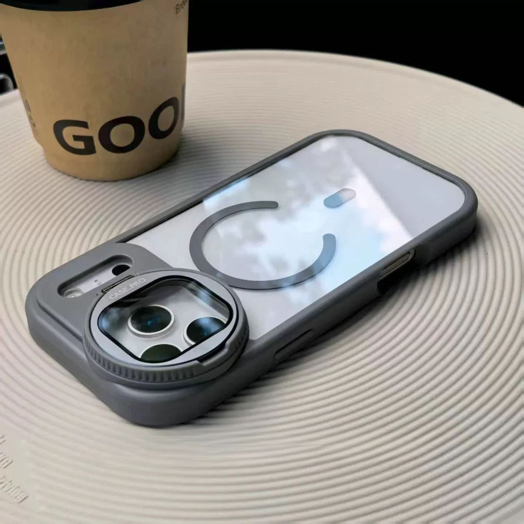 新款镜头支架适用苹果17promax透明磁吸二合一手机壳16全包防摔壳