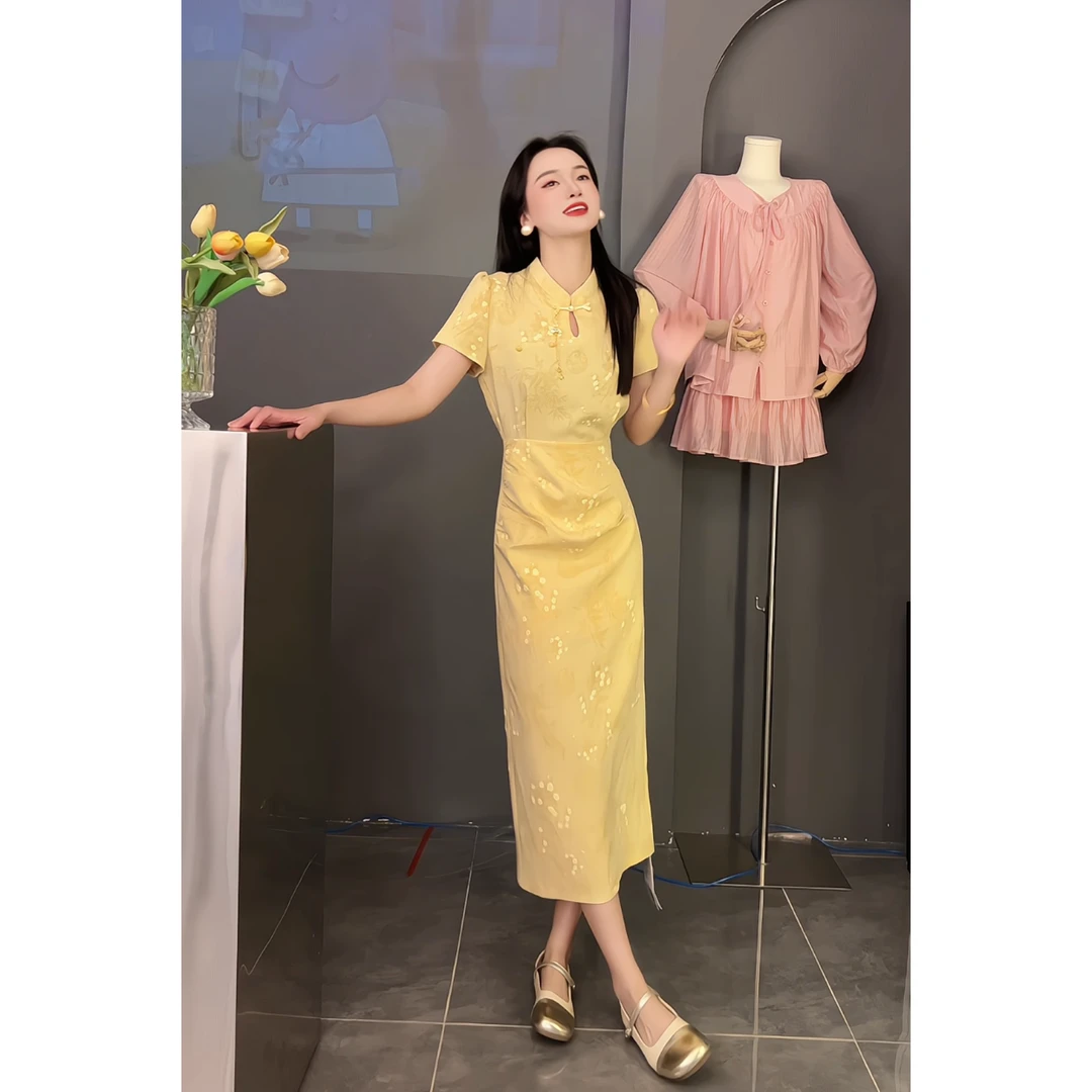 【半生韶华】国风新中式改良旗袍裙气质收腰显瘦碎花连衣裙