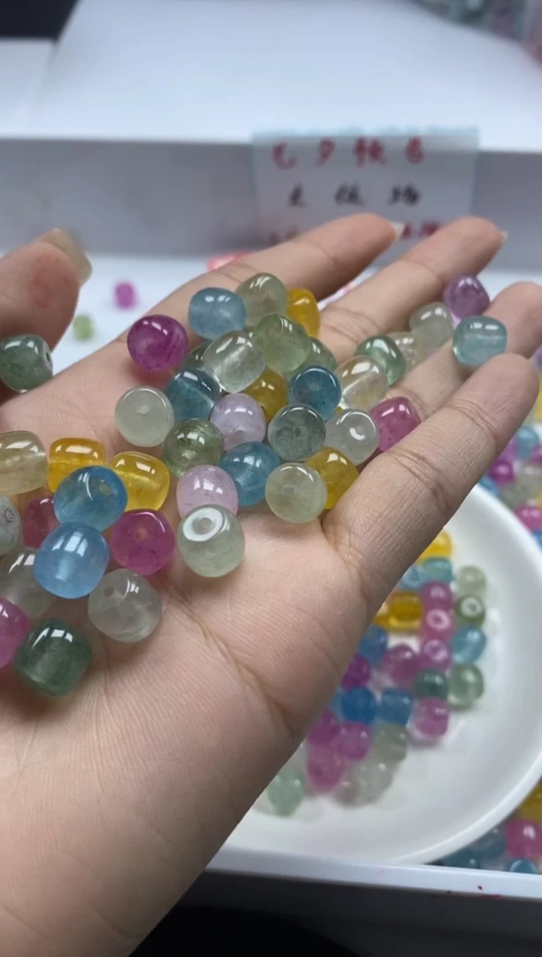 未镶嵌颈饰碧玺W2503彩虹碧玺老型8*7MM*10颗