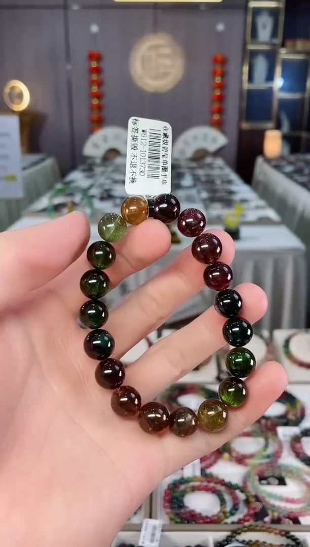 未镶嵌收藏级老矿碧玺单圈手串10mm+碧玺xion多样性发一条