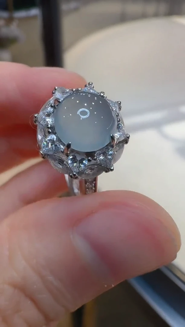 翡翠戒指银S925镶嵌多样性团购发一件