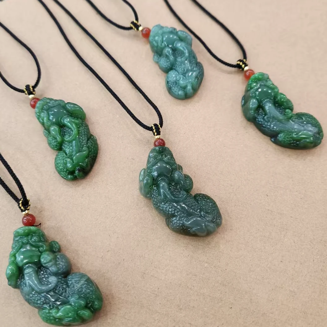 【李刚福利】和田碧玉吊坠发其一碧玉貔貅吊坠挂件