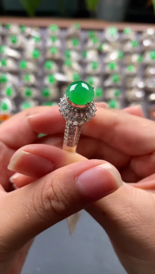 未镶嵌定制翡翠天然缅甸A货翡翠戒面 12.8