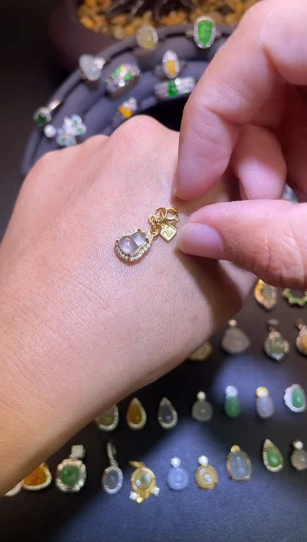 吊坠(不含链)银S925镶嵌翡翠1