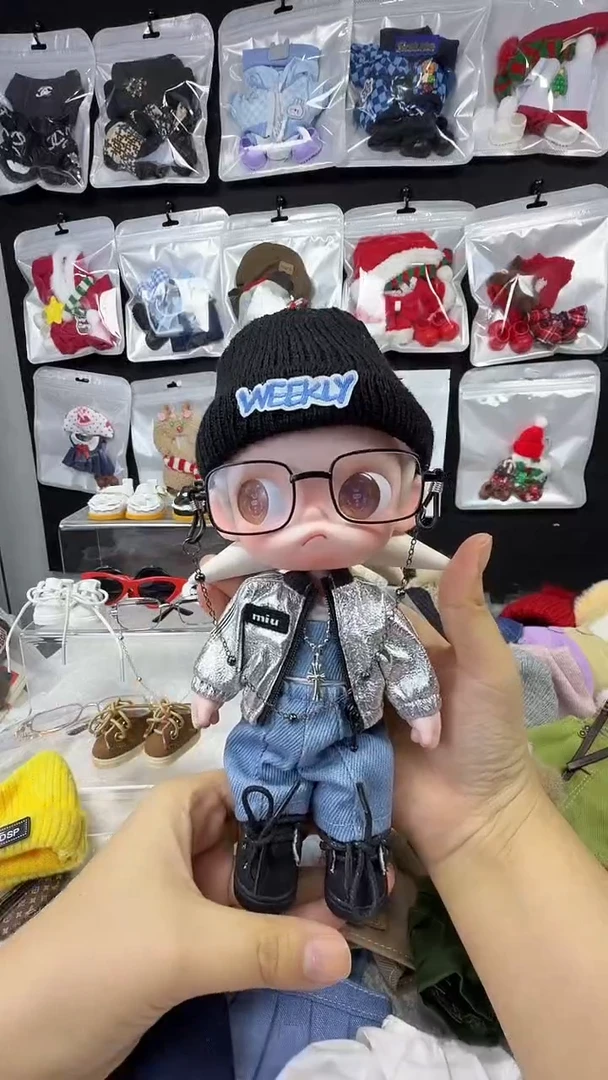 1/8可动人偶娃衣套装（帽子+银色外套+抹胸+项链+裤子）