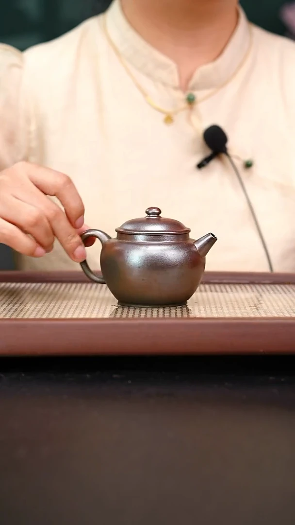 茶壶紫砂柴烧朱泥润珠