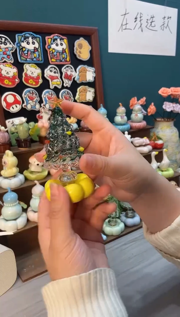 摆件陶墨绿色圣诞树