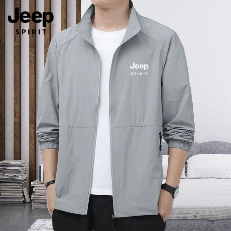 JEEPSPIRIT吉普防晒衣男款夏季冰丝透气防晒服外穿户外骑车专用
