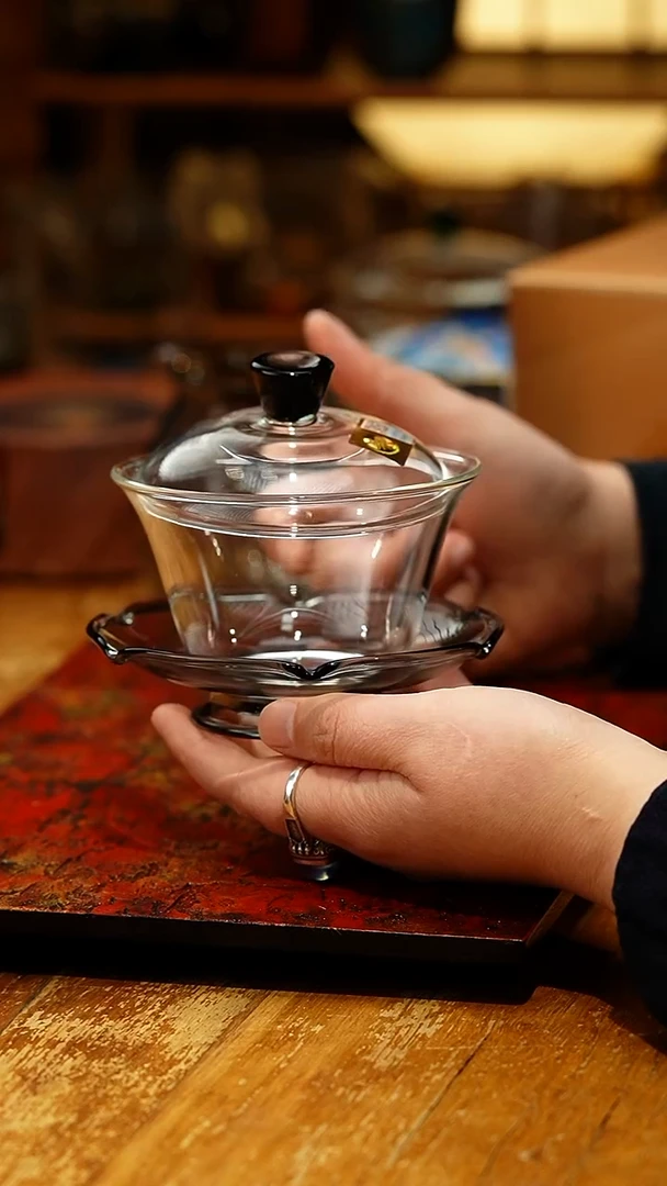 【闪购商品】禾器/荷叶盖碗/浅黑色/定制版