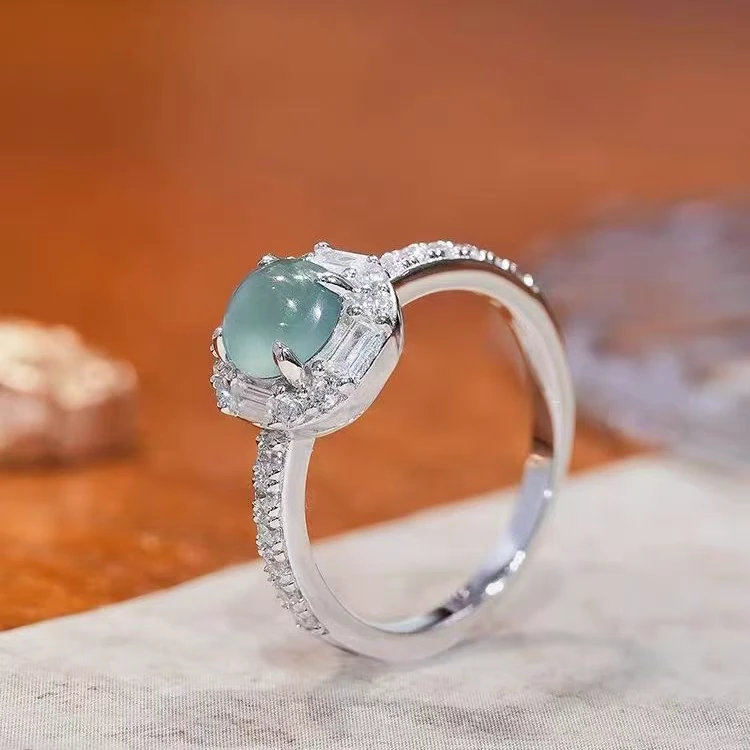 天然翡翠蛋面戒指(多样性发其一)