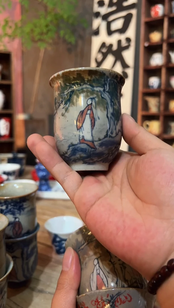 观云听雨原创手绘茶具