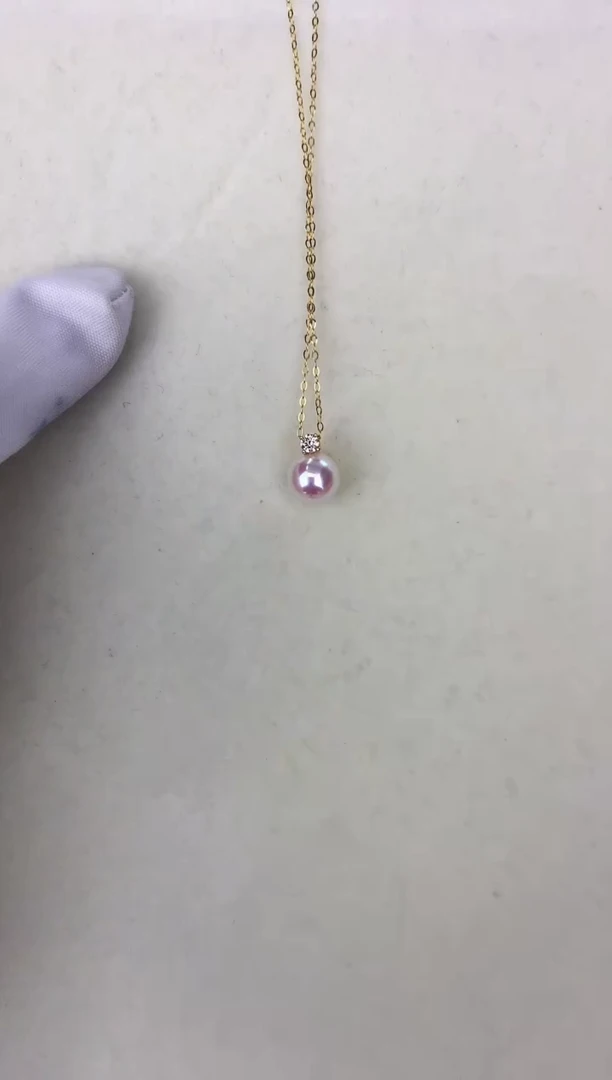 18K金镶嵌DA海水珍珠 GD017 吊坠 7.5-8