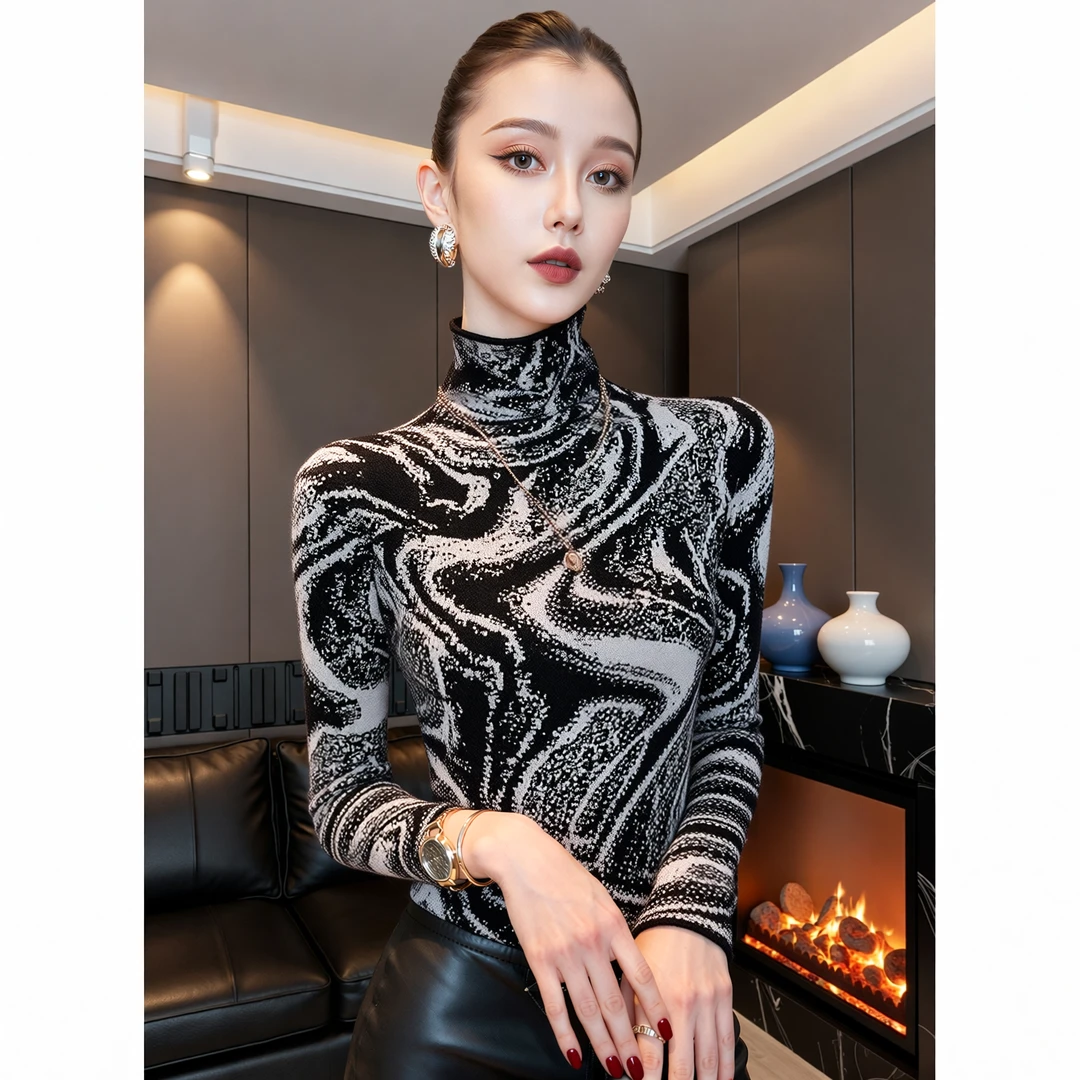 XS#【加厚】高领毛衣女打底衫洋气冬季新款显瘦针织衫DY11771HH