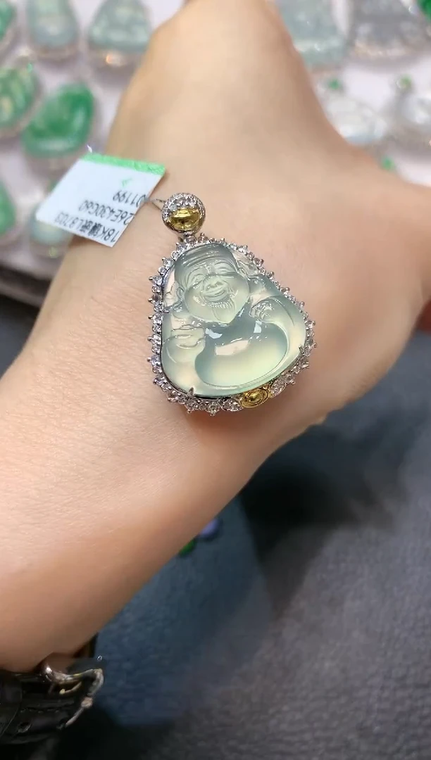 【闪购商品】翡翠吊坠(不含链)18K金镶嵌D34