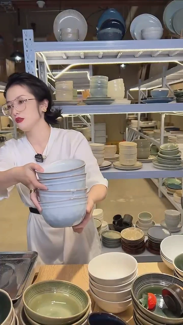 瓷78外贸尾货高温釉下彩陶瓷餐具默认微瑕