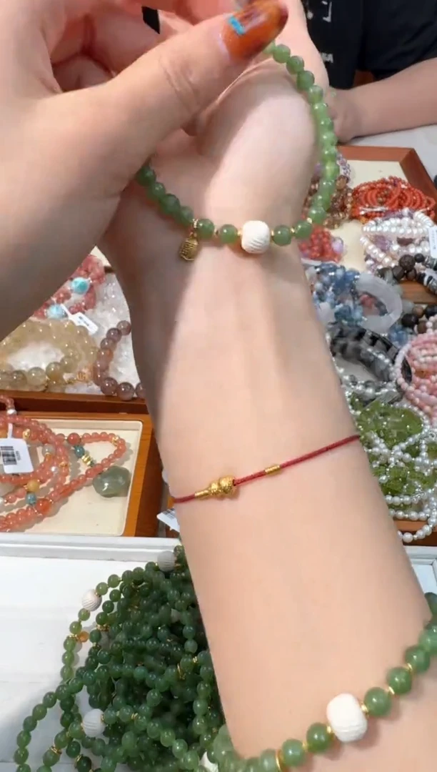 【闪购商品】和田玉手链未镶嵌A021碧玉牙牙款