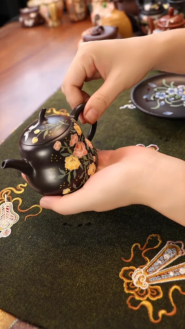 茶壶紫砂繁花葫芦