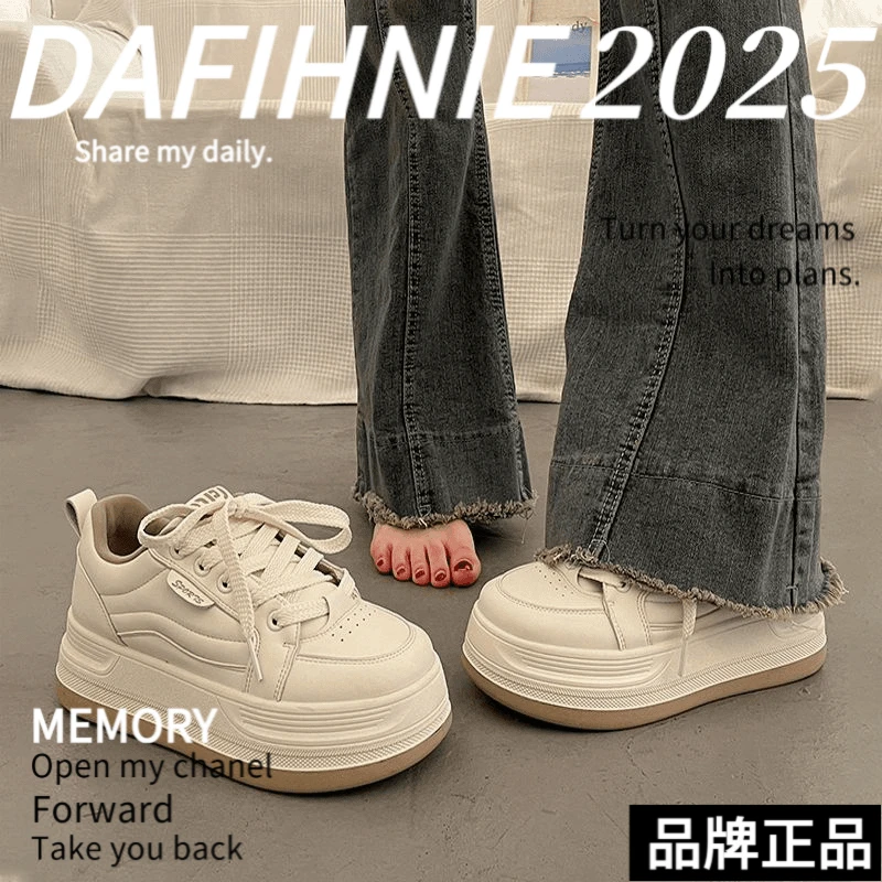 【品牌撤柜】厚底板鞋in女鞋小众春秋百搭小白2025新款休闲气质鞋子