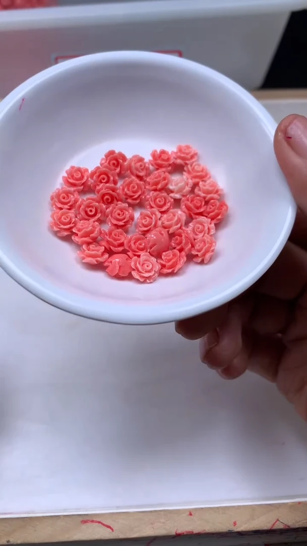 未镶嵌散珠拼合珍珠（马贝珠）C647 女皇贝 玫瑰花8*5mm4个6元