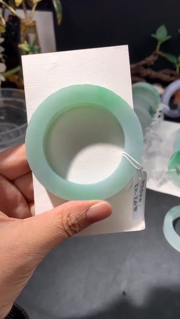 未镶嵌手镯定制翡翠苹果绿正圈52-54