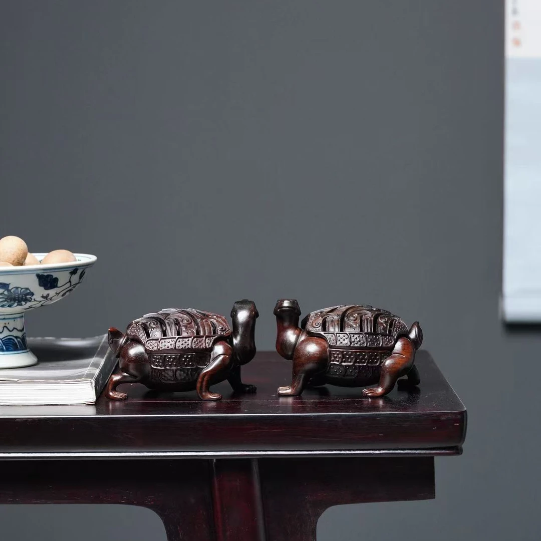 老挝大红酸枝长寿龟香炉家居摆件家居用品