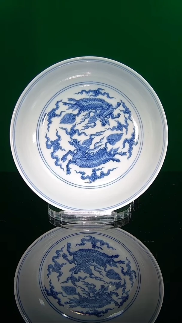 清风瓷来青花麒麟壶承