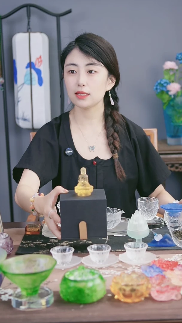 琉璃手工艺品原创古法琉璃药师佛小茶宠