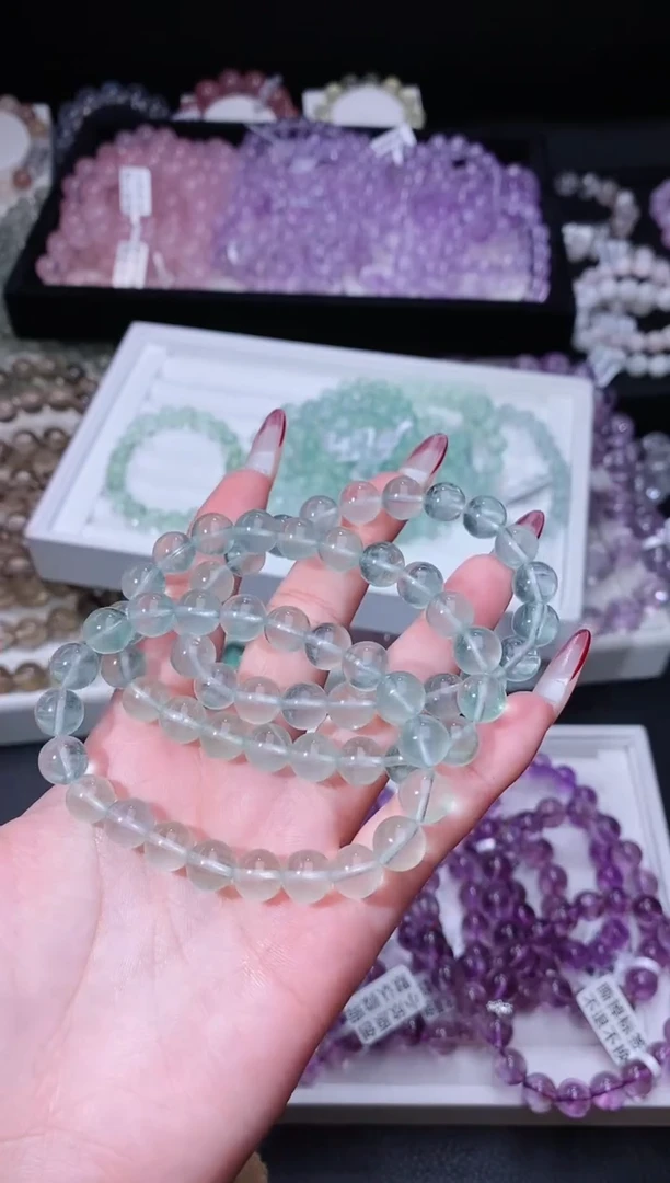 【闪购商品】萤石手链未镶嵌123.7薄荷曼波萤石手串 多样性发其一