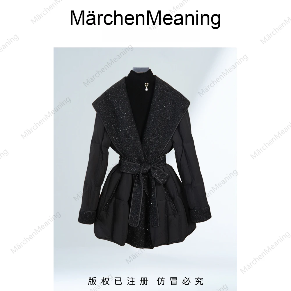 MärchenMeaning显瘦羽绒服加绒加厚款气质女装鹅绒服大海