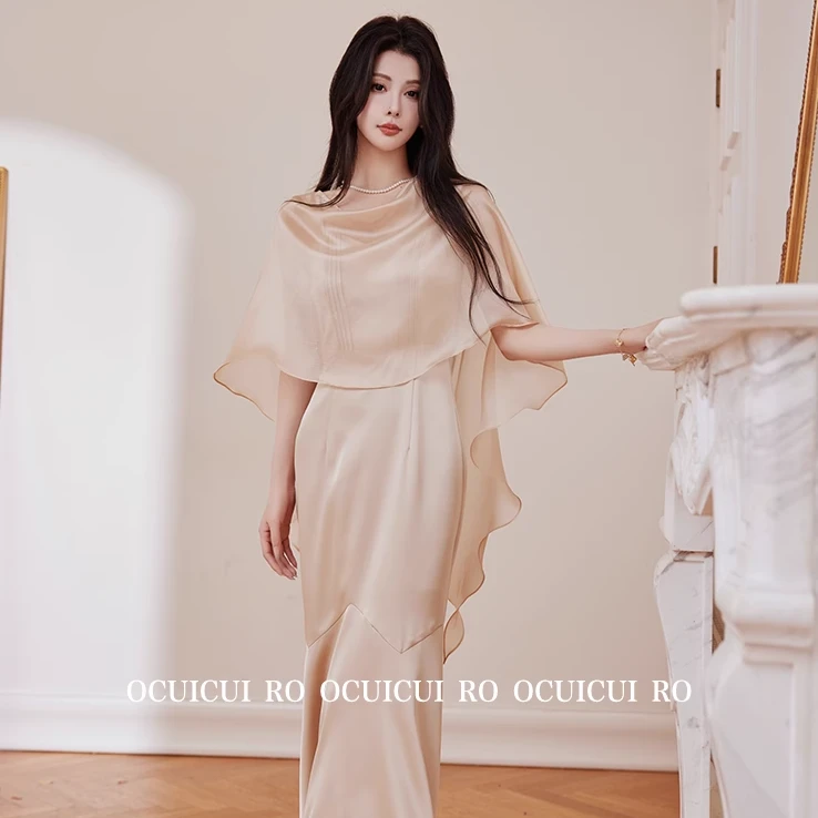 DCUICUI崔崔【浮光掠影】清冷感气质罩衫鱼尾吊带连衣裙女两件套装