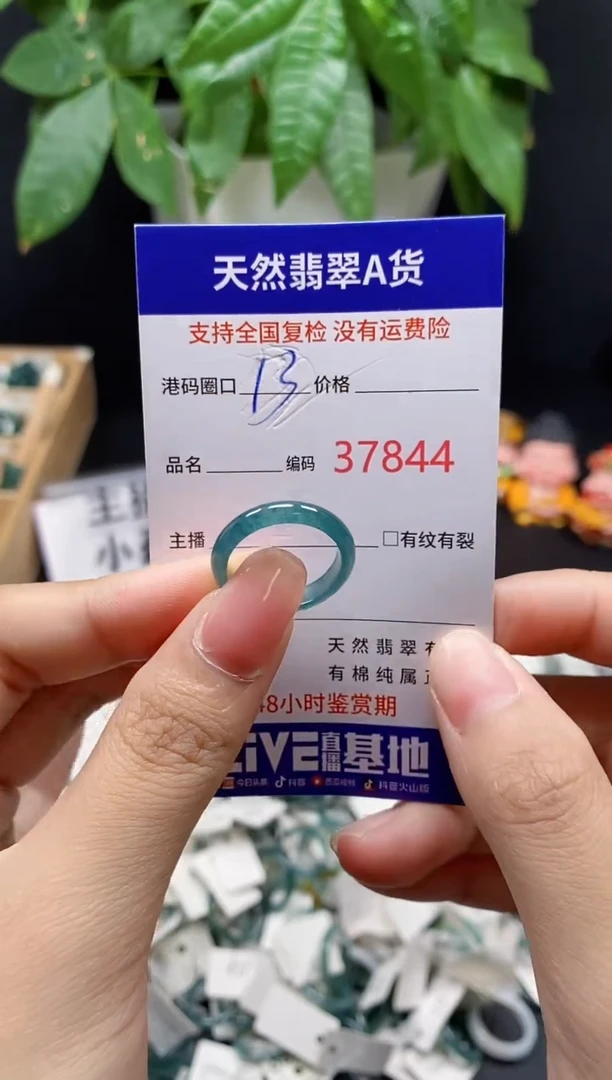 翡翠戒指未镶嵌天然翡翠戒圈7844