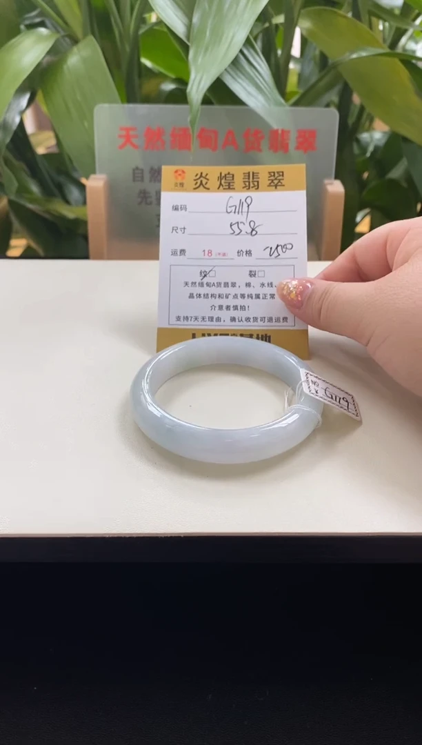 未镶嵌手镯翡翠55.8圈口编码g119