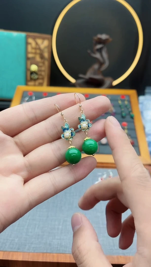 【闪购商品】玛瑙/玉髓耳钉银S925镶嵌239000