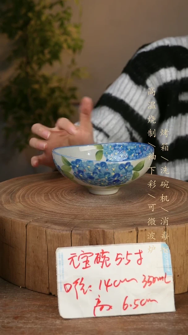 碗瓷景德镇手工手绘高温瓷釉下彩