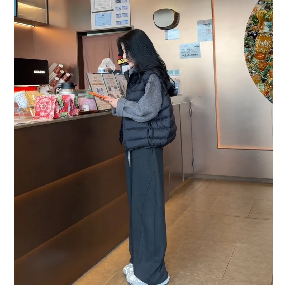 2025秋季新款时尚气质慵懒风宽松休闲百搭毛衣马甲裤子三件套