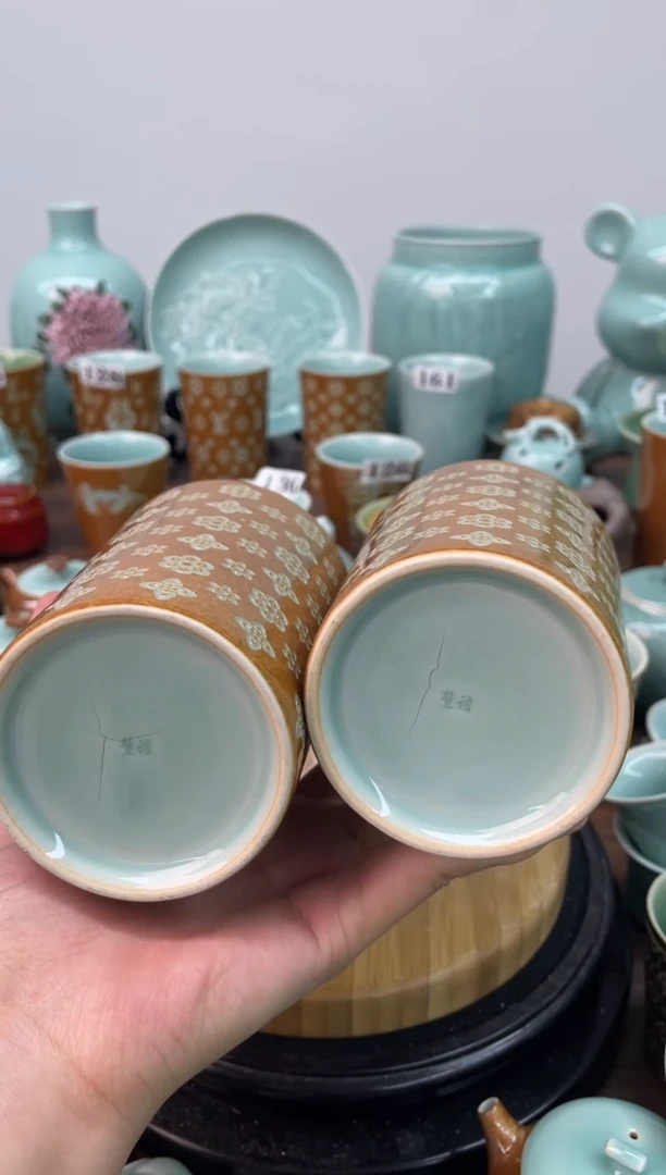 沧****1底部阴裂 特价福利 微瑕 慧仙青瓷