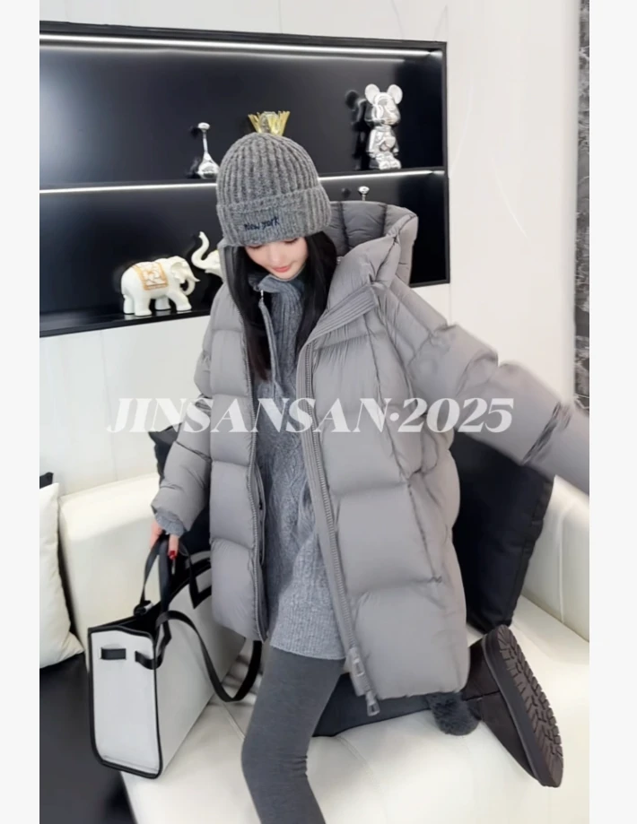 金三三【冰天雪地】2025冬季新款休闲百搭中长款羽绒服外套H6195