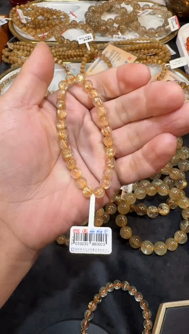 未镶嵌手串发晶SJ-265金发晶