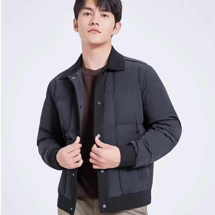 25新款男士轻奢轻薄羽绒服 90白鸭绒春秋款 翻领商务休闲时尚百搭